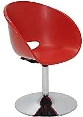Cadeira Tramontina Elena Vermelha em Polipropileno com Base Central Giratória em Aço Cromado Tramontina 92072040