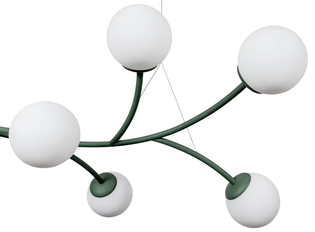 Pendente Zucca 65X142Cm 10Xg9 Cabo Aço Chumbador + Cabo Rayon / Globo... (PT / CB-PV - Preto Texturizado / Cobre Brilho Polido Verniz, AMBAR)