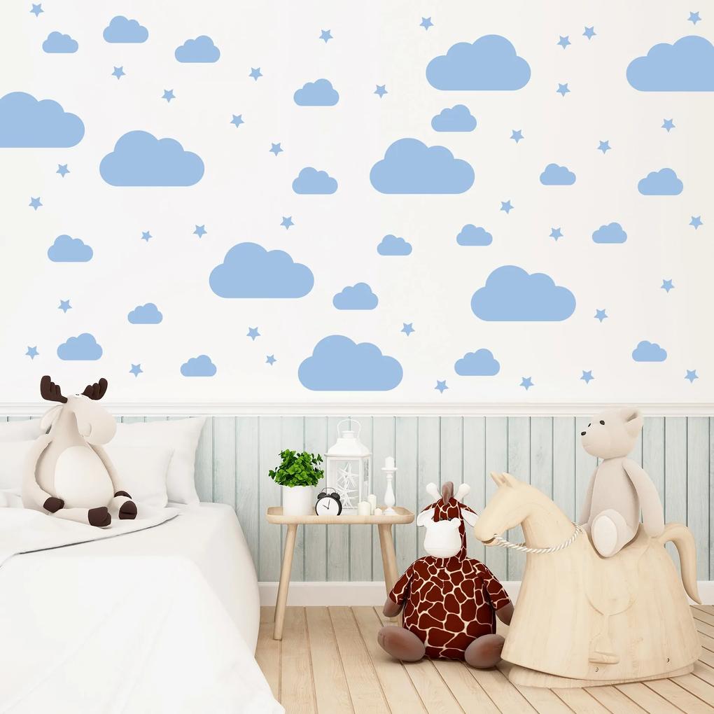 Adesivo de Parede Nuvens Azul 64 un para Quarto Infantil