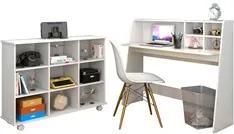 Mesa Escrivaninha Idealle Nicho Multiuso Toys e Cadeira Charles C12 Br