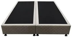 Base Box para Cama Casal King 192x203cm Bipartido Liz S05 Suede Bordad