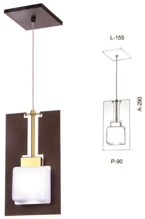 Pendente Vidro Quadrado Corte Laiser 15,5X09X29Cm Metal E Cubo Vidro 0... (GRAFITE / CROMADO, CLEAR (TRANSPARENTE))