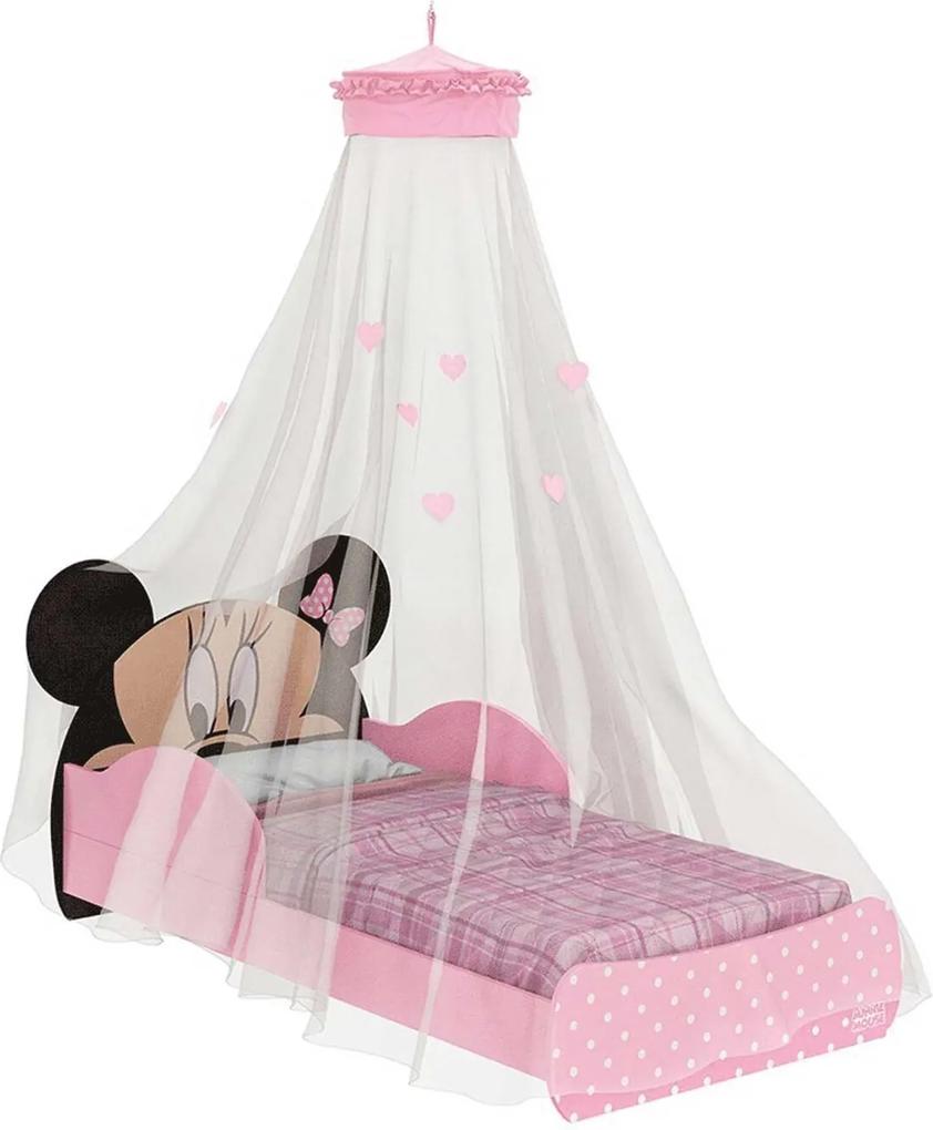 Mini-Cama Minnie Disney  C/Dorsel de Teto Rosa e Preto Pura Magia
