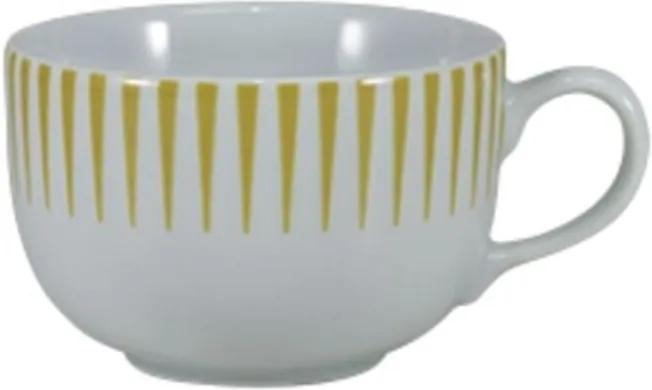 Xícara Café com Pires 100 ml Porcelana Schmidt - Dec. Sol Amarelo