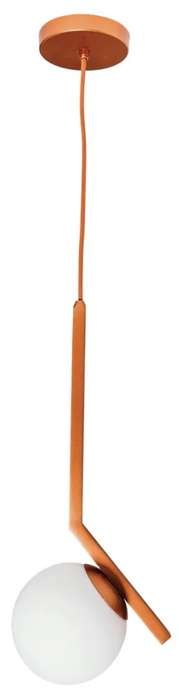 Pendente Angular Tubo Quadrado Ø19X48Cm 1Xe27 G45 / Globo Ø14Cm | Usin... (BZ-M / DR-PV - Bronze Metálico / Dourado Brilho Polido Verniz, CLEAR)