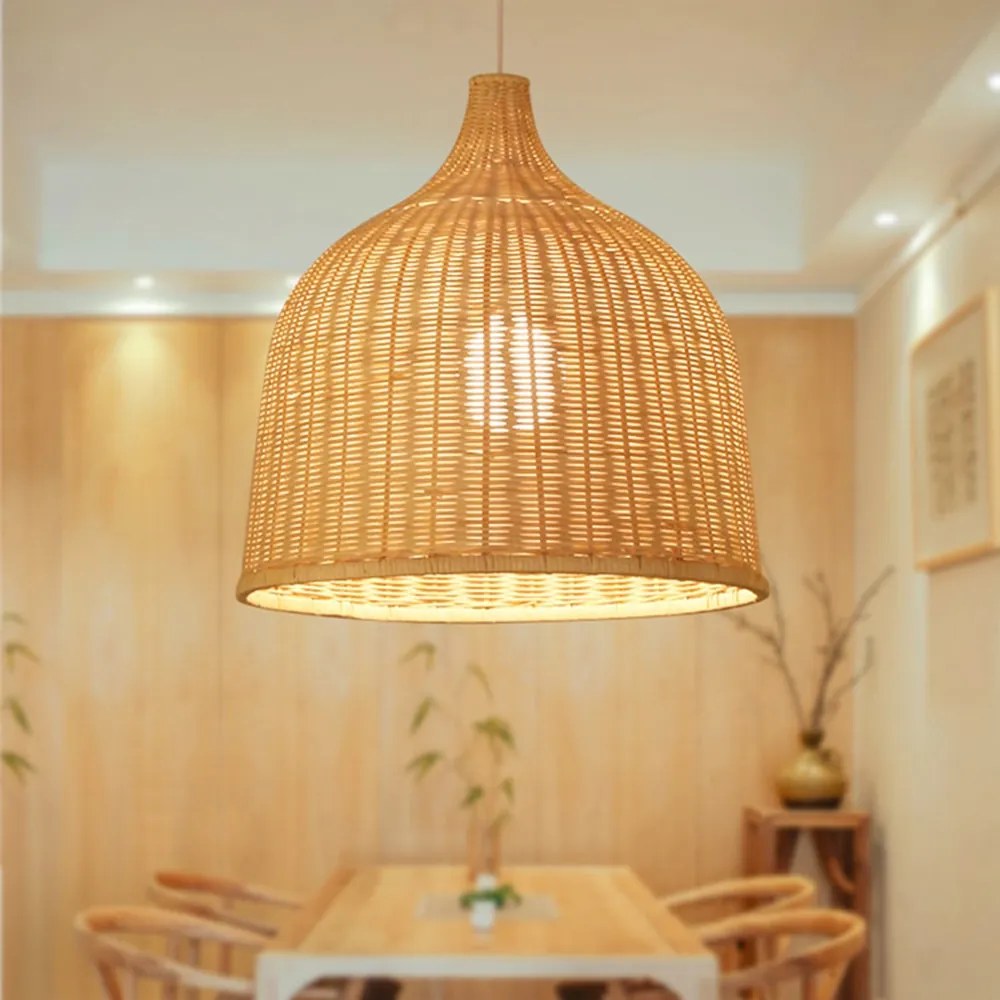 Luminária Pendente  Rattan Luzes Pingente, Sudeste Asiático, Lustre De Vime, Sala De Jantar, Arte De Bambu.