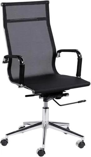 Cadeira Office Eames Presidente Tela Mesh e Sistema Relax Preta