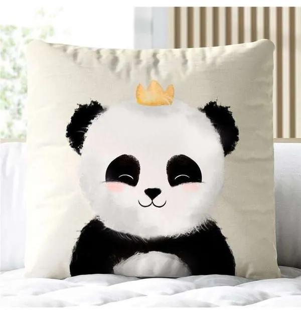 Almofada Quadrada Panda Príncipe Grão de Gente Pre