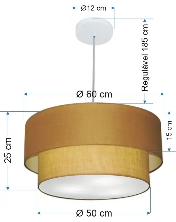 Pendente Cilíndrico Palha MJ-4353 Para Mesa de Jantar e Estar