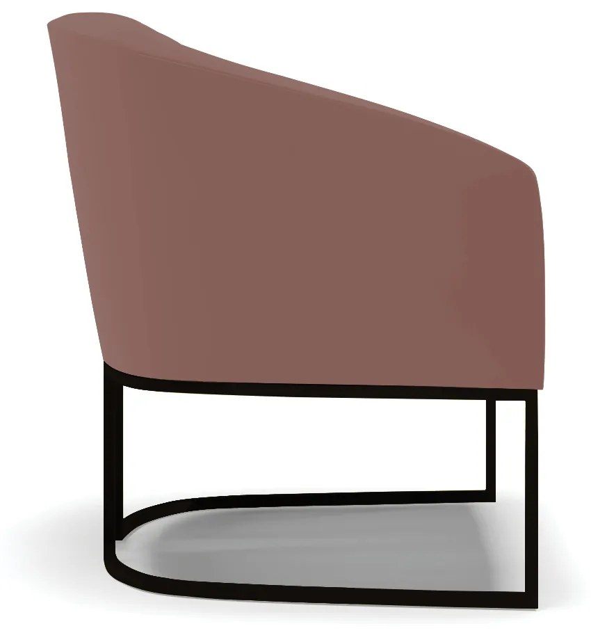 Poltrona Decorativa Industrial Preto Kit 2 Stella Veludo D03 - D'Rossi - Rose