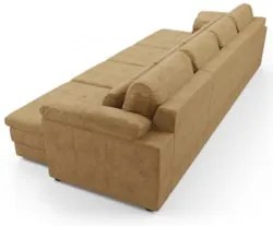 Sofá Retrátil 4 Lugares Para Sala 379cm Dijon Couro Bege S07 - Mpozena