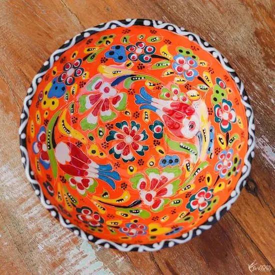 Tigela Turca Floral em Cerâmica