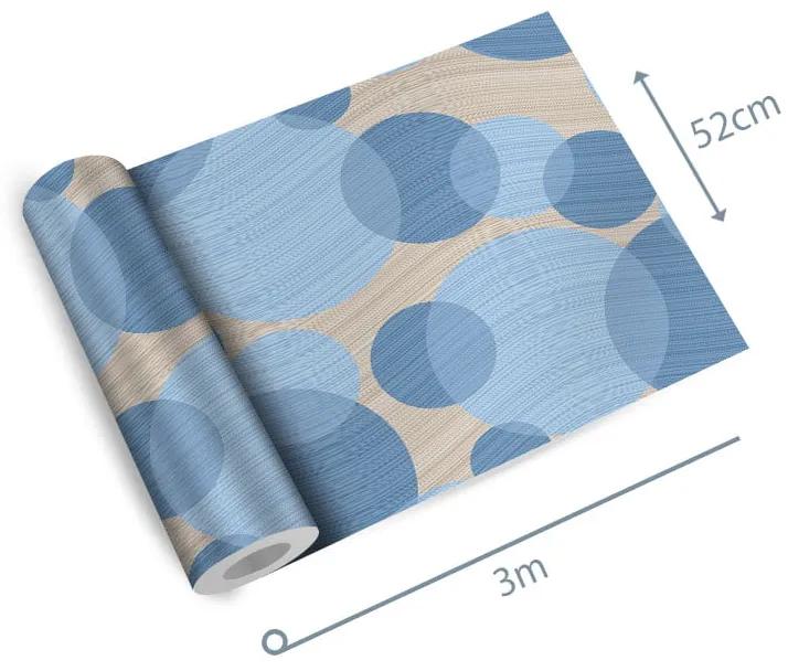 Papel de parede adesivo geométrico azul e cinza
