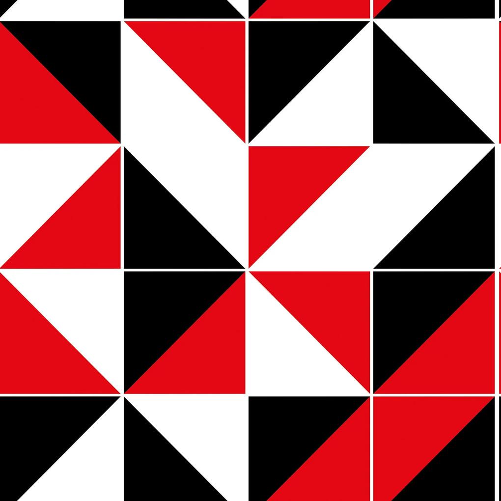 Papel de parede geométrico vermelho preto e branco