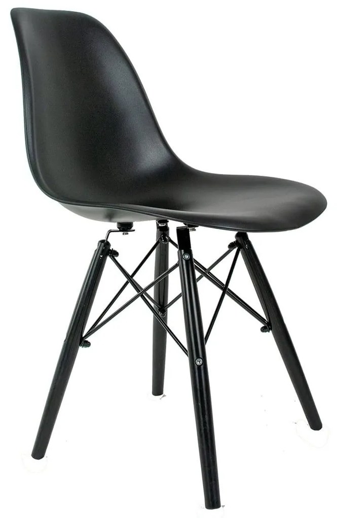 Cadeira Eames Preta Com Pé Preto DSW - Empório Tiffany