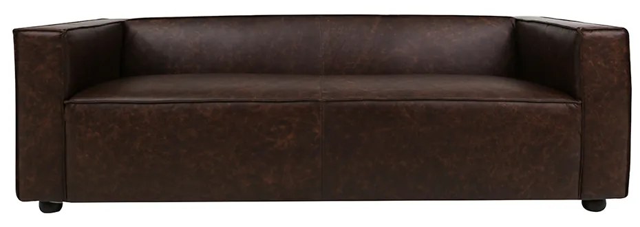 Sofá Decorativo Ryan 3 Lugares Sala de estar 220cm Couro Marrom Tabaco Manchado G40 - Gran Belo