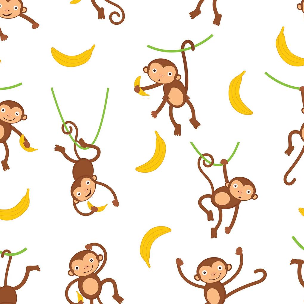 Papel de parede adesivo infantil animal macacos