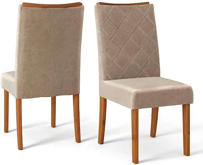 Conjunto 2 Cadeiras Sara Rústico Terrara Tecido Veludo Kraft
