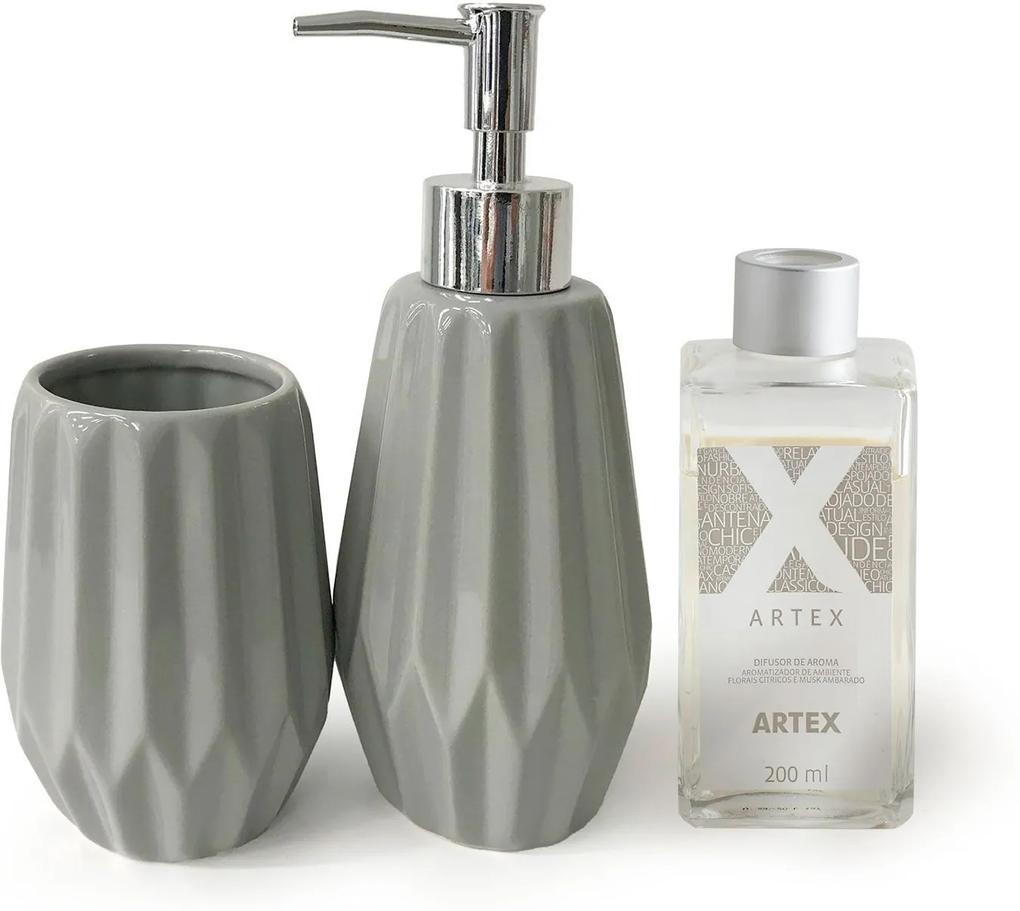 Kit Banheiro em Porcelana Multi Mix + Difusor de Aromas Artex