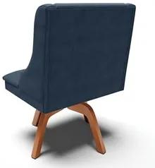 Kit 10 Cadeiras Estofadas Giratória para Sala de Jantar Lia Suede Azul
