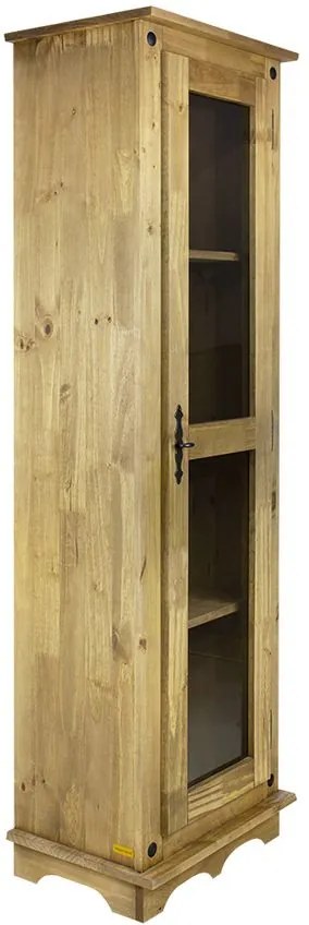 Estante Rústica 1 Porta de Vidro Furna Cera - Wood Prime PTE 45041