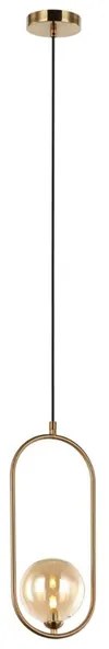 Pendente Metal Vidro 40,5X17cm Cadre - BRONZE / CHAMPAGNE