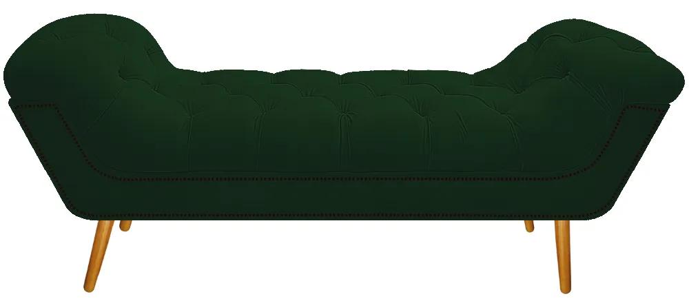 Calçadeira Estofada Veneza 140 cm Casal Suede Verde - ADJ Decor