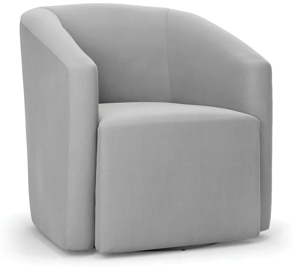 Poltrona Decorativa Base Giratória Stella Max Suede Cinza D03 - D'Rossi