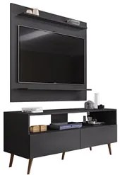 Painel para TV 50 Pol Senna e Rack Bancada 136cm Versa M24 Preto - Mpo