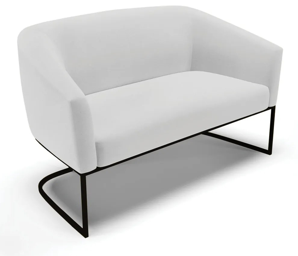 Sofá 2 Lugares Namoradeira Industrial Preto Stella Linho D03 - D'Rossi - A05 Cinza