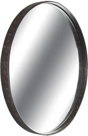 Espelho Boris Moldura Aco Revestido em Couro Castanho 60 cm (LARG) - 43556 Sun House