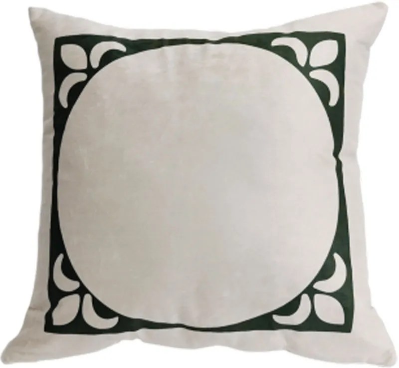 Capa de Almofada de Veludo Lotus Tons Verde 44x44cm - Moldura - Somente Capa