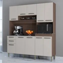 Armário de Cozinha Compacta 180cm Regina P11 Chocolate/Off White - Mpo