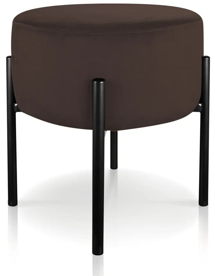 Puff Banqueta Decorativo Industrial Preto Kit 4 Iron Suede D03 - D'Rossi - Marrom Rato