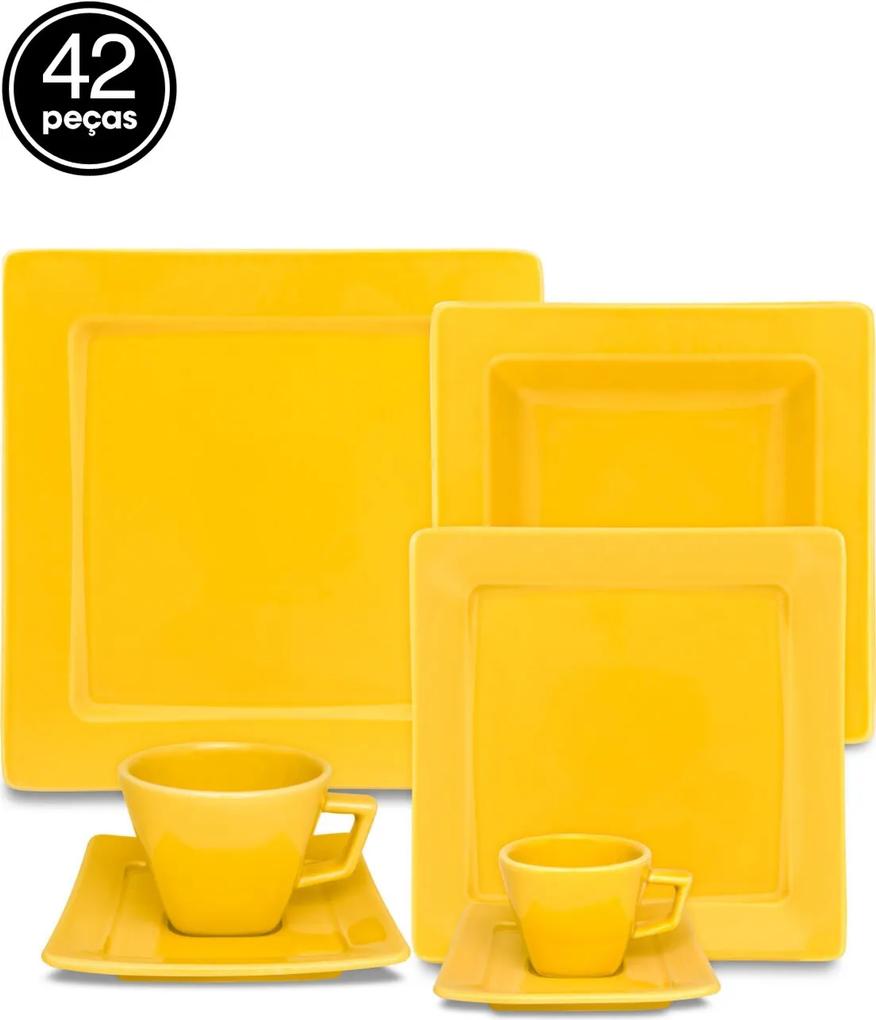 Aparelho Jantar/Chá/Café Oxford 42 Pcs Mail Order Nara Yellow Amarelo