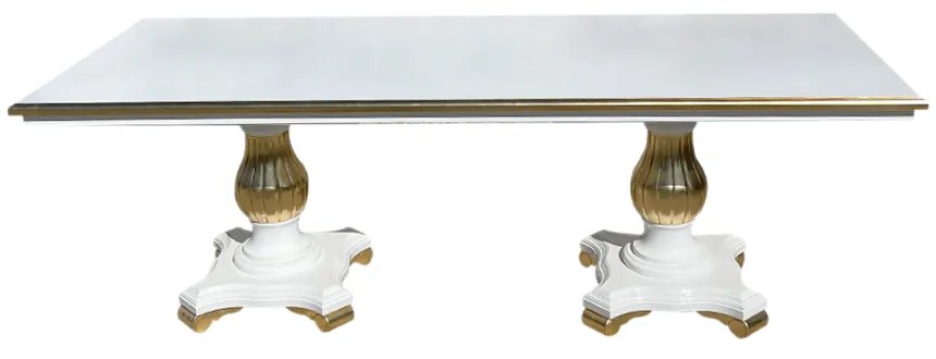 Mesa de Jantar Versalhes Luxo Madeira Maciça Eucalipto Design Clássico