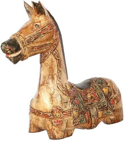 Escultura Cavalo de Madeira - Natural