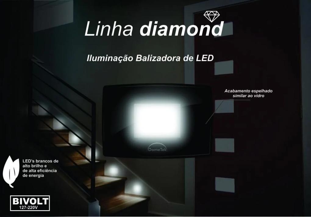 Luz Balizadora Led Diamond Preto - Dometek