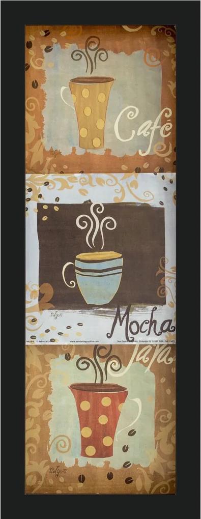 Quadro Decorativo Com Imagem Sobreposta Café, Mocha E Java 15x45cm