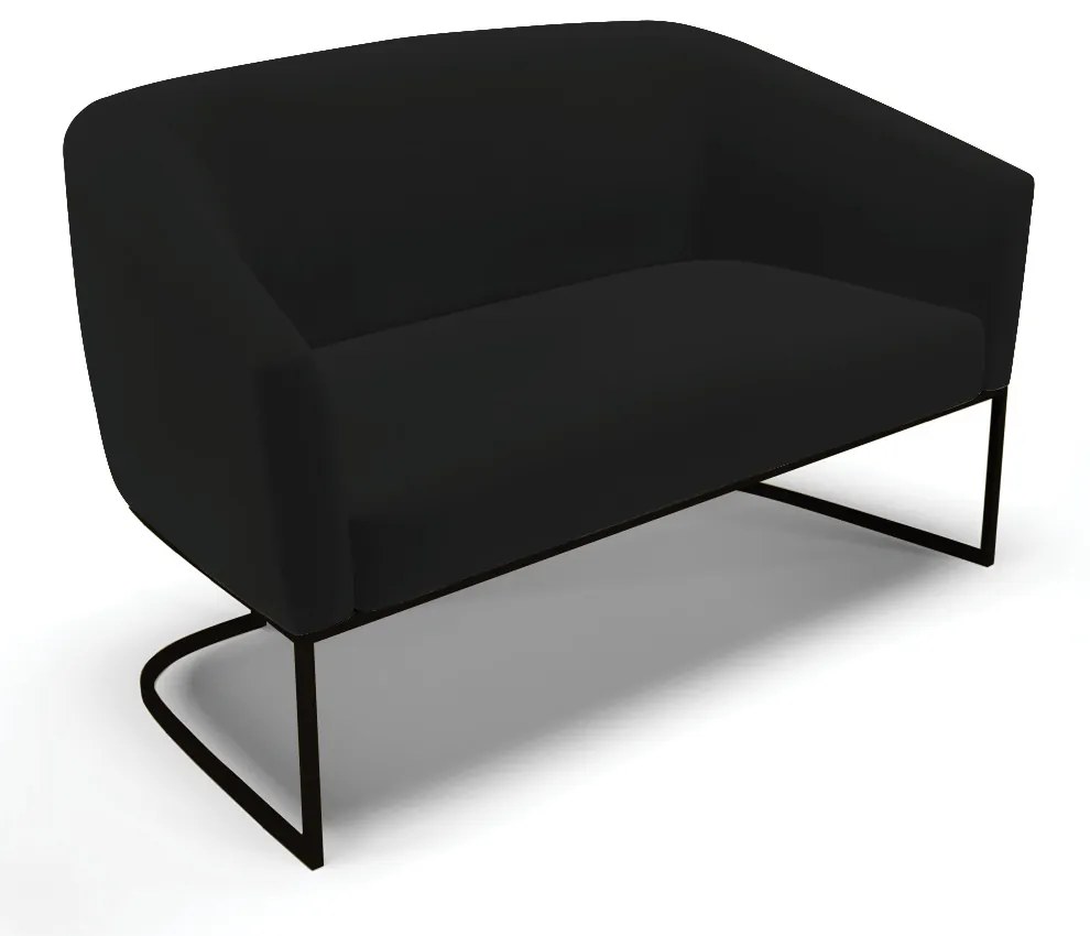Namoradeira e 2 Poltronas Industrial Preto Stella Linho Preto D03 - D'Rossi