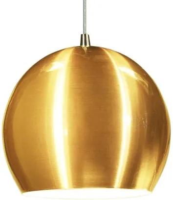Luminária Pendente Meia Bola Conflate Ouro de Alumínio - Soq: E27 / Tam: 25x19cm