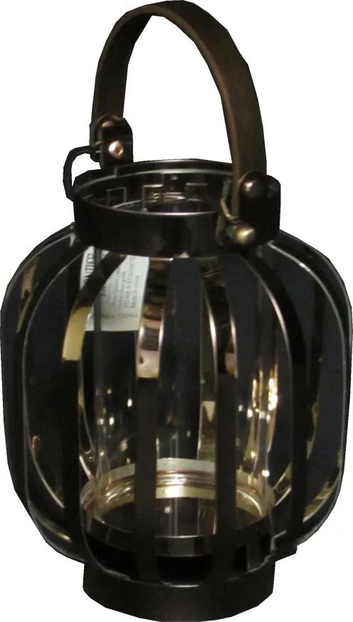 Lanterna Decorativa em Vidro e Alumínio 19 cm x 16 cm