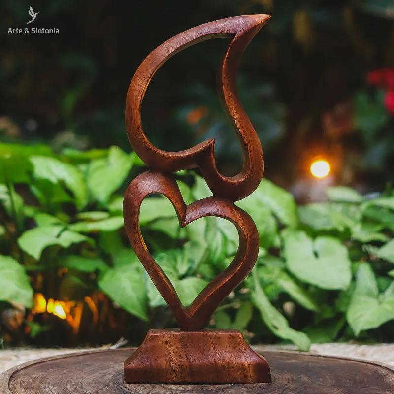 Escultura Abstrata Dois Corações | Bali