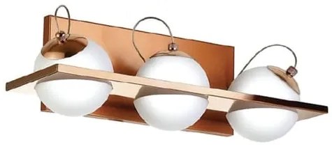 Arandela C/ Globo Apoio Horizontal 37X14X13Cm Metal E Vidro 3 X G9 Glo... (BRANCO / COBRE BRILHO, FOSCO)