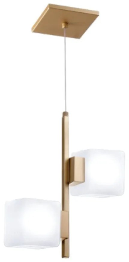 Pendente Duplo Vidro Quadrado 09X43X30Cm Metal E Cubo 01Xg9 |Old Artis... (HONEY, CLEAR (TRANSPARENTE))