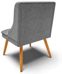 Kit 4 Cadeiras Estofadas para Sala de Jantar Pés Palito Lia Linho Graf