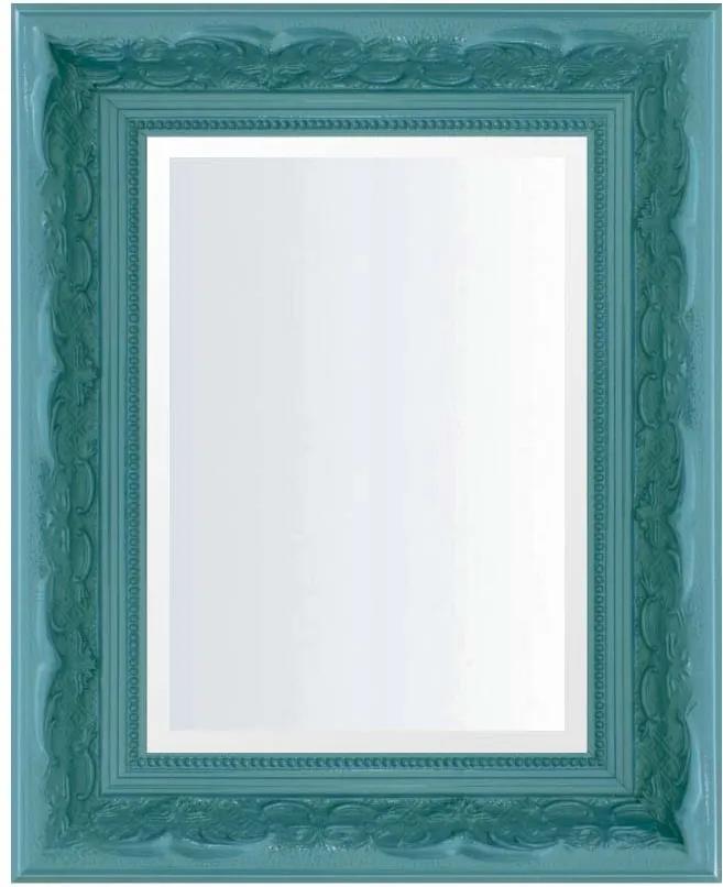 Espelho Decorativo Com Bisotê Azul Retrô