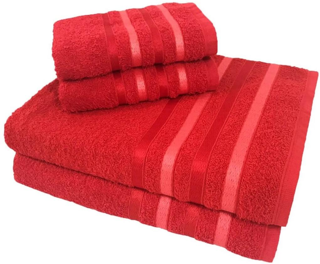 Jogo de Toalha 4 Peças kit de toalhas 2 banho 2 rosto Jogo de Banho Vermelha
