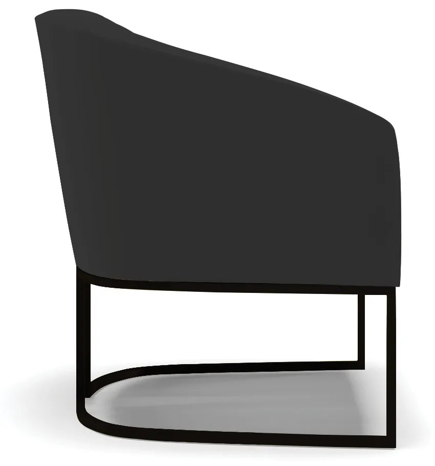 Poltrona Decorativa Industrial Preto Kit 2 Stella Veludo D03 - D'Rossi - Preto