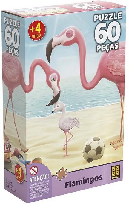 Quebra Cabeça - Flamingos - 60 Peças - Grow